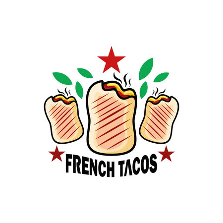 French tacos food logo design vectorのイラスト素材