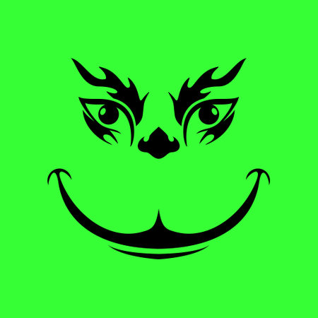 The grinch face line art design vectorのイラスト素材