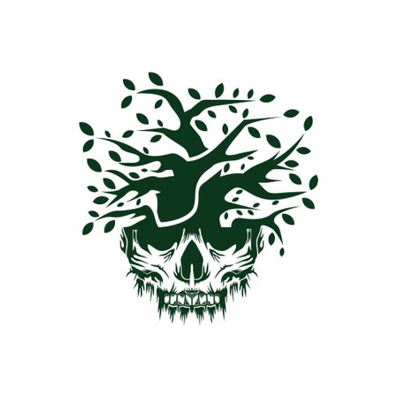 Tree with skull concept design vectorのイラスト素材