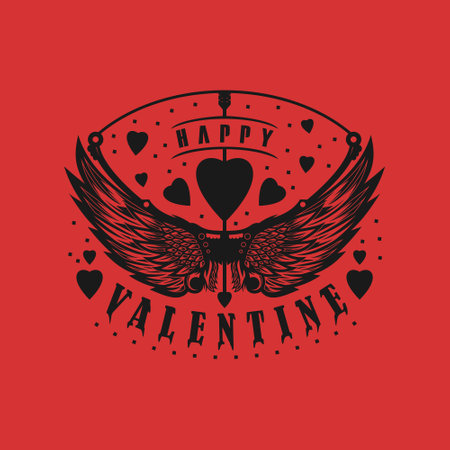 Happy valentine day with wing concept designのイラスト素材