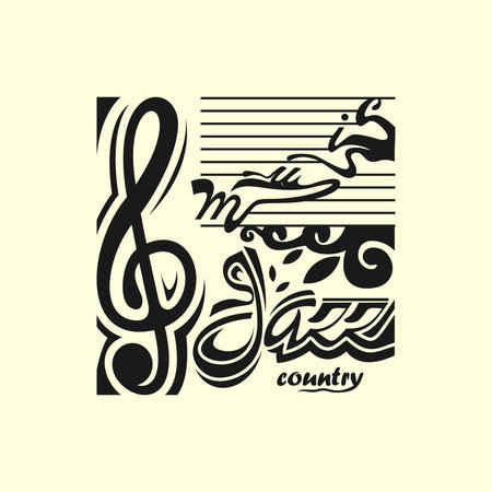 illustration music with jazz design vectorのイラスト素材