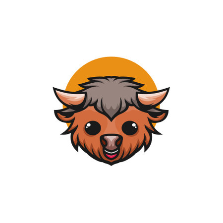 highland cow baby design vectorのイラスト素材