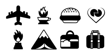 Set of Travel Icons. Vector Illustration on White Background.のイラスト素材