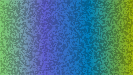 An abstract background presents a gradient of colors transitioning from green and yellow on the right to shades of blue and purple on the left The background features a uniform textured pattern that gives the impression of small irregular shapes or splotches subtly overlapping one another This adds depth and complexity to the color gradient creating a soft diffused appearance blurring the transition between colors The overall effect is visually intriguing and can be used in a variety of design and artistic applications adding a touch of modern flair and unique visual textureの写真素材