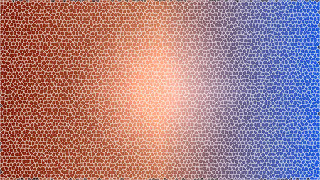 This image presents an abstract mosaic pattern using a gradient of colors The left side features warm earthy tones gradually transitioning to cooler blues and purples on the right The mosaic is composed of irregular interconnected shapes each subtly varying in color to create a textured and visually dynamic surface The design evokes feelings of fluidity and transformation making it suitable for backgrounds or design elements seeking a blend of natural and modern aesthetics It can be used to represent concepts like diversity change or interconnectednessの写真素材