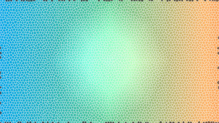 A captivating abstract background featuring a mosaic pattern composed of small irregular shapes The color palette transitions smoothly from a cool calming blue on one side to a warm vibrant orange on the other creating a visually appealing gradient effect This design evokes a sense of fluidity and movement despite the rigid structure of the mosaic The individual pieces of the mosaic are outlined with a fine white line enhancing their definition and creating a subtle texture This background is suitable for a variety of creative projects including website design presentations and graphic artsの写真素材