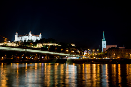 Bratislava castle and St. Martin's Cathedral, Slovakia.のeditorial素材