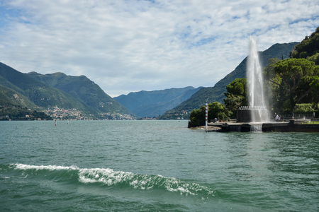 Lake Como in Lombardy, Italyの写真素材