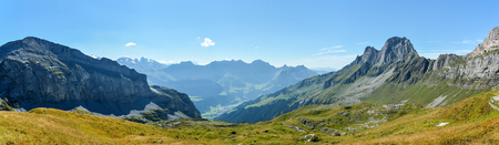 View on beautiful Uri Alps around Engelberg, Switzerlandの写真素材