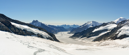 Beautiful Aletsch glacier in Switzerland, the longest glacier in Alpsの写真素材