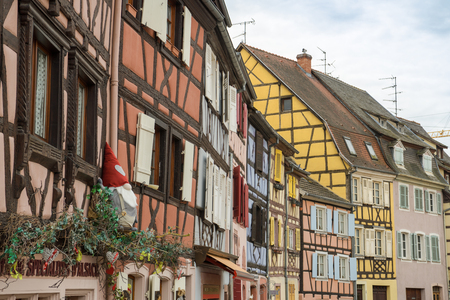 COLMAR, FRANCE - APRIL 2, 2018: Old houses in Little Venice neighborhood in Colmar, France during Easter 2018のeditorial素材