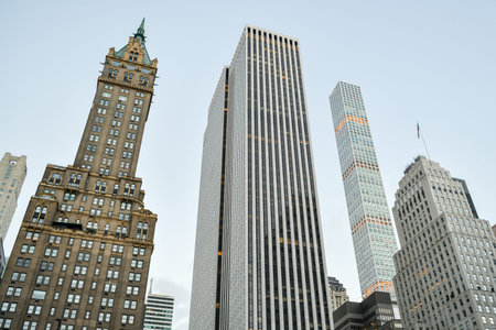 New York City, United States - October 7, 2018: View on skyscrapers in New York City, United States...