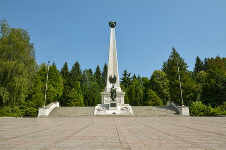 WW2 Soviet Army Memorial in Svidnik in Northern Slovakia, close to Dukla pass, the place where famous tank battle took place at the end of the warのeditorial素材
