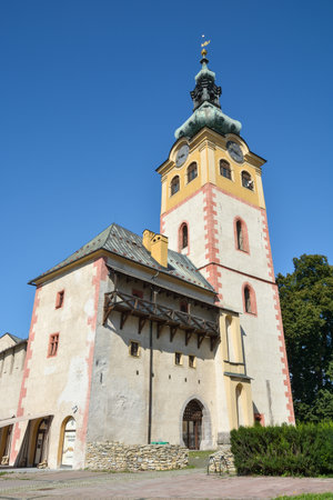 Banska Bystrica, Slovakia - August 17, 2014: Old city castle in Banska Bystrica, Slovakia during sunny summer day in 2014のeditorial素材