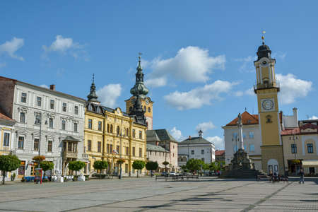 Banska Bystrica, Slovakia - August 17, 2014: Old historic SNP square in center of Banska Bystrica, Slovakia during August 2014のeditorial素材