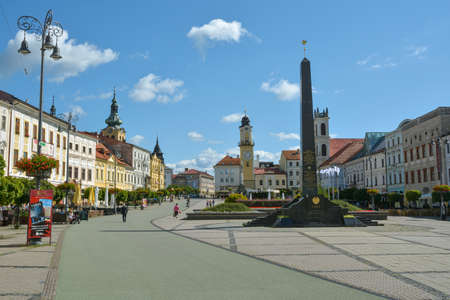 Banska Bystrica, Slovakia - August 17, 2014: SNP Square in center of Banska Bystrica city in Slovakia during sunny August 2014のeditorial素材