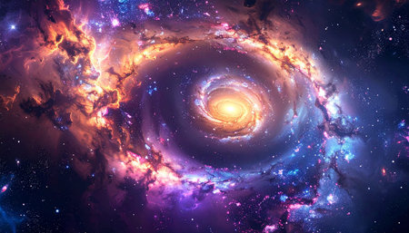Planets and galaxy, science fiction wallpaper. Beauty of deep space. Billions of galaxies in the universe Cosmic art backgroundの素材