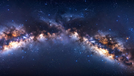 Milky way galaxy with stars and space dust in the universe.の素材