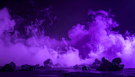 Fumaroles and smoke in a volcanic crater, closeup of photoの素材