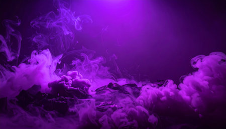 Purple smoke on a black background. Abstract background for design.の素材