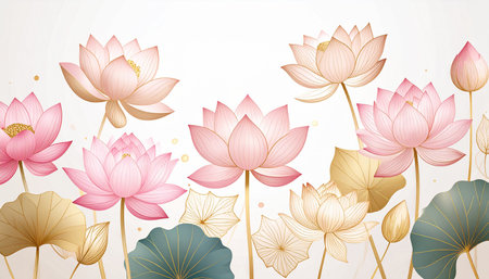 Lotus flower background. Vector illustration of lotus flower background.の素材