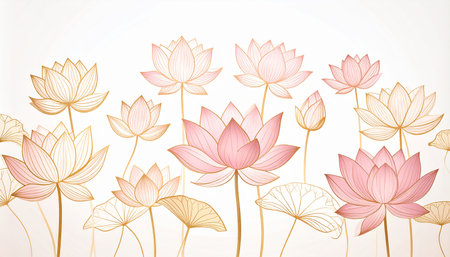 Lotus flower background, lotus flower vector background, lotus flower backgroundの素材