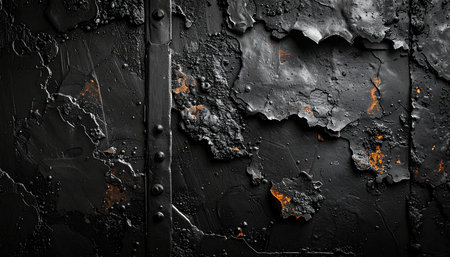 Metal texture with scratches and cracks which can be used as a backgroundの素材