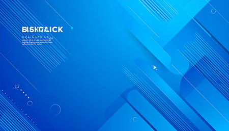 Blue abstract background with lines. Minimal geometric template. Vector illustrationの素材