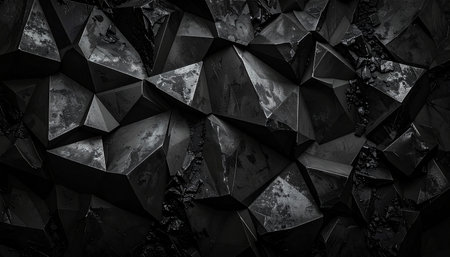 3d rendering of abstract geometric shape background in black and white colorsの素材