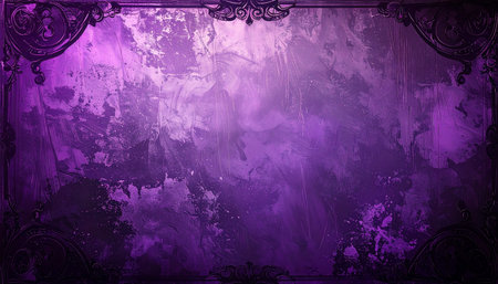 Purple grunge background with metal frame. Template for design.の素材