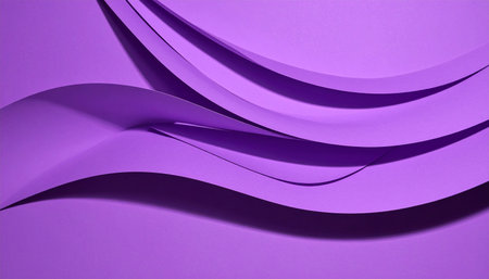 Purple paper background with curved lines - 3d render, illustrationの素材