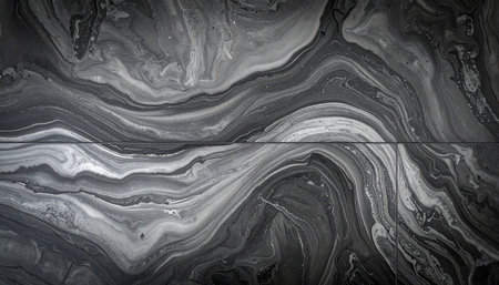 Marble abstract acrylic background. Black and white marbling artwork texture. Agate ripple pattern. Gold powder.の素材