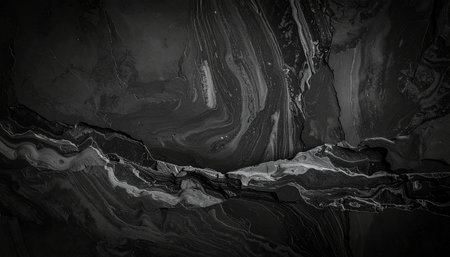 Black and white abstract background. Liquid marble pattern. Monochrome texture.の素材