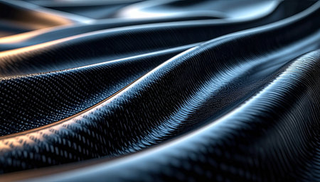 3d rendering of abstract metallic wavy surface. Futuristic technology background.の素材