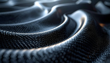 Close-up of carbon fiber texture background. 3d render illustrationの素材