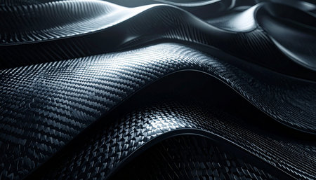 Abstract 3d rendering of carbon fiber. Futuristic background design.の素材