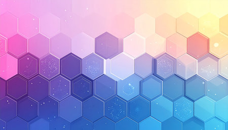 Abstract hexagon background. Vector illustration. Can be used for wallpaper, web page background, web banners.の素材