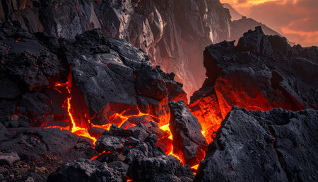Volcanic eruption in the crater of Mount Etna, Sicily, Italyの素材
