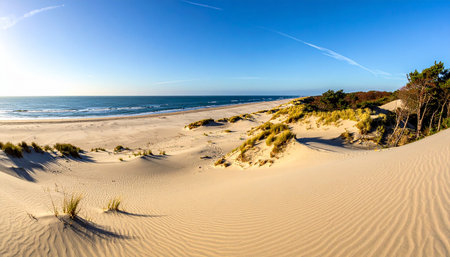 Sand dunes on the North Sea coast of the island of Sylt in Germanyの素材