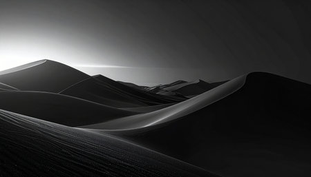 Sand dunes in the desert. 3D rendering. Computer digital drawing.の素材