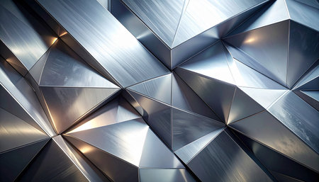 abstract metal background with rhombus shapes, 3d render illustrationの素材
