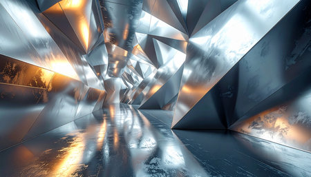 Abstract 3d rendering of modern architecture background. Futuristic shape.の素材