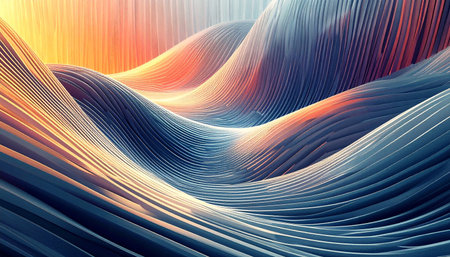 Abstract wavy background. 3d rendering, 3d illustration.の素材