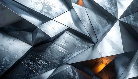 3d rendering of abstract geometric shapes in virtual space. Futuristic background designの素材