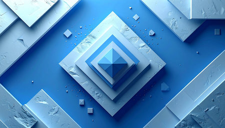 3d illustration of abstract geometric composition,digital art works. Creative design background.の素材