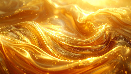golden fabric texture background, 3d rendering. Computer digital drawing.の素材