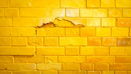 Old yellow brick wall texture. Abstract background and texture for design.の素材