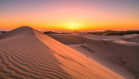 Sunset over the sand dunes of Mui Ne, Vietnamの素材