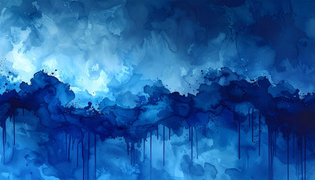 Abstract blue watercolor background for your design. Digital art painting.の素材