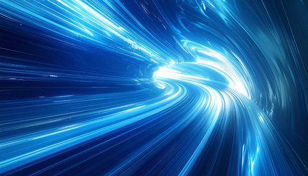 Futuristic technology wave background for business or technology presentation. Fractal art. 3D rendering.の素材